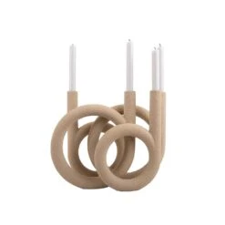 PRESENT TIME Kandelaar Rings - Polyresin - Zandbruin - 38x14,5x30cm -Modern Home Shop 01792d99b733459a8d045f9702db3b5d