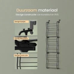 O'DADDY® Hangend Schoenenrek - Opdek En Stompe Deur - 20x51x182 Zwart