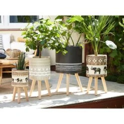 Beliani Plantenbak Voor Buiten ACHILIO - Bruin Magnesiumoxide -Modern Home Shop 1000018186 0103