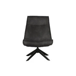 WOOOD Skyler Draaifauteuil - Kunstleer - Zwart - 94x67x85 -Modern Home Shop 1000031095 0102