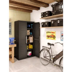 Keter Detroit XL Hoge Kast - 4 Planken - 89x54x182cm - Zwart -Modern Home Shop 1000031553 0102