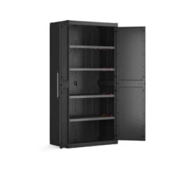 Keter Detroit XL Hoge Kast - 4 Planken - 89x54x182cm - Zwart -Modern Home Shop 1000031553 0103