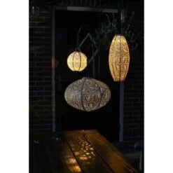 Lumiz Solar Buitenlampion Ikat Oval - Solar Tuinverlichting - 40 Cm - Goud -Modern Home Shop 1000033362 0111