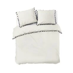 Dindi Home - Dekbedovertrek Fleeky Fringes - 240x220 Cm - Wit