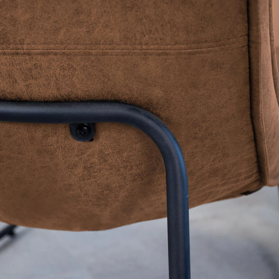 Industriële Fauteuil Cognac Lowen Eco Leer - Leder - Bruin 3 Industriële Fauteuil Cognac Lowen Eco Leer - Leder - Bruin - Image 3