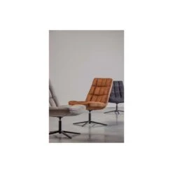 WOOOD Dirkje Draaifauteuil - Leerlook - Cognac - 101x70x85 -Modern Home Shop 1000052487 0102