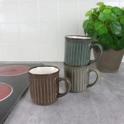 OTIX Koffiekopjes Met Oor Set Van 4 Aardewerk 200 Ml MOSS -Modern Home Shop 1000068767 0110