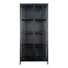 Giga Meubel Vitrinekast Metaal Zwart - 35x80x175cm - Kast Brisbane