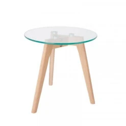 Giga Meubel Bijzettafel Rond Set Van 2 - Glas & Hout - Tafel Bror -Modern Home Shop 1000074237 0102