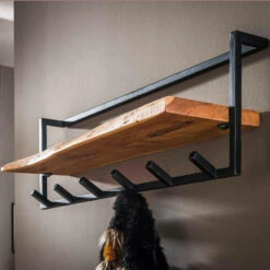 Woody Kapstok Metaal - Hout - Bruin -Modern Home Shop 1000076586 0103