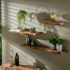 Wandplank Edwin 90cm - Hout - Bruin -Modern Home Shop 1000076601 0102