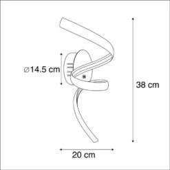 QAZQA Design Wandlamp Zwart 3-stap Touchdimmer Incl. LED - Twisted -Modern Home Shop 1000078853 0102