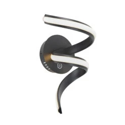 QAZQA Design Wandlamp Zwart 3-stap Touchdimmer Incl. LED - Twisted