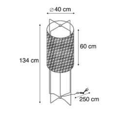 QAZQA Design Vloerlamp Zwart Linnen Kap - Rich -Modern Home Shop 1000080978 0102