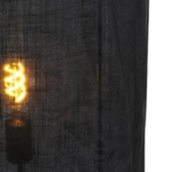 QAZQA Design Vloerlamp Zwart Linnen Kap - Rich -Modern Home Shop 1000080978 0103