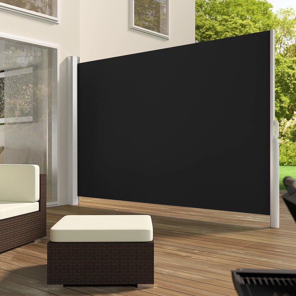 Tectake - Uittrekbaar Aluminium Windscherm Tuinscherm 200 X 300 Cm Zwart 2 Tectake - Uittrekbaar Aluminium Windscherm Tuinscherm 200 X 300 Cm Zwart - Image 2