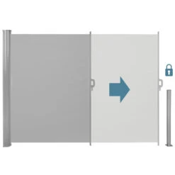 Tectake - Uittrekbaar Aluminium Windscherm Tuinscherm 200 X 300 Cm Grijs -Modern Home Shop 1000082555 0102