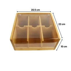 Orange85 Theedoos 6 Vaks Bamboe 20,5x22x10 Cm Kunststof -Modern Home Shop 1000090166 0110