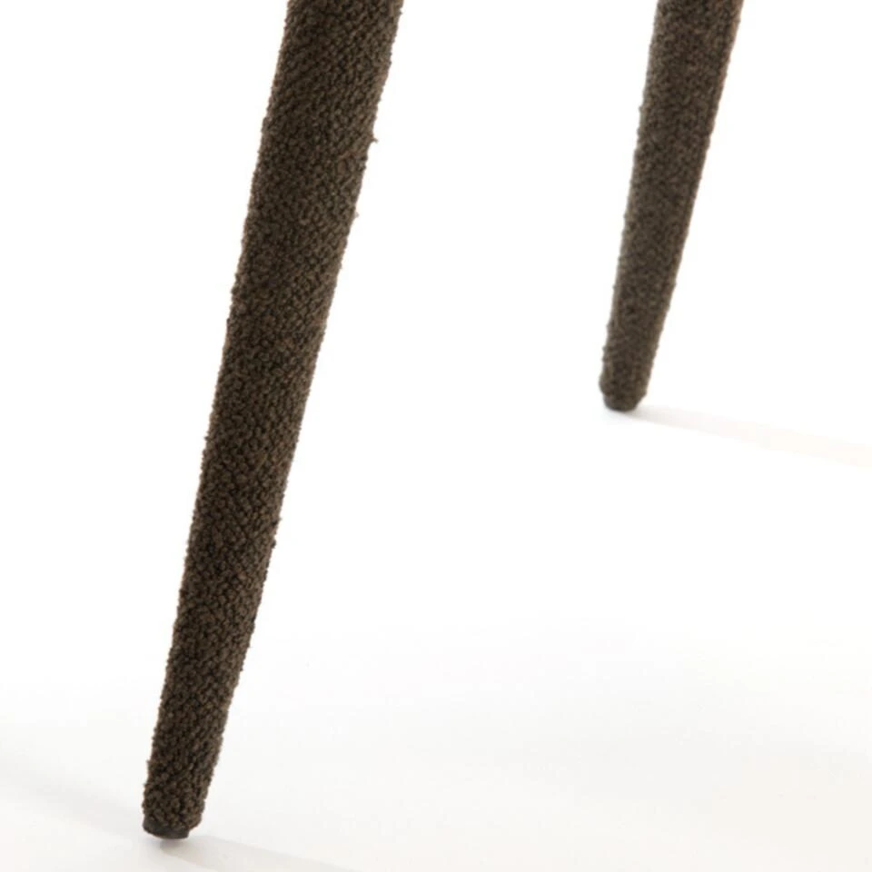 Djeslin Eetkamerstoel Donkerbruin - Stof - Bruin 2 Djeslin Eetkamerstoel Donkerbruin - Stof - Bruin - Image 2