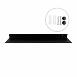 QUVIO Metalen Muur Plank - Zwart - 60 Cm -Modern Home Shop 1000097092 0102