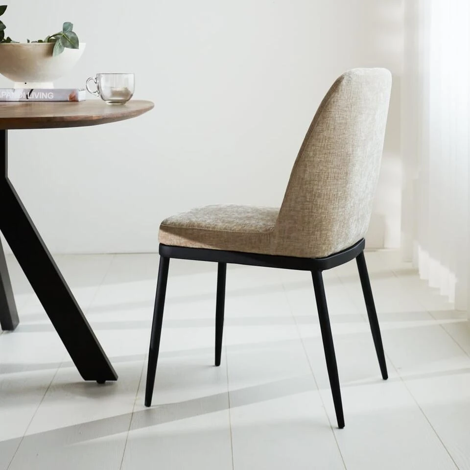 Eetkamerstoel Noli Chenille Beige - Stof - Beige 2 Eetkamerstoel Noli Chenille Beige - Stof - Beige - Image 2