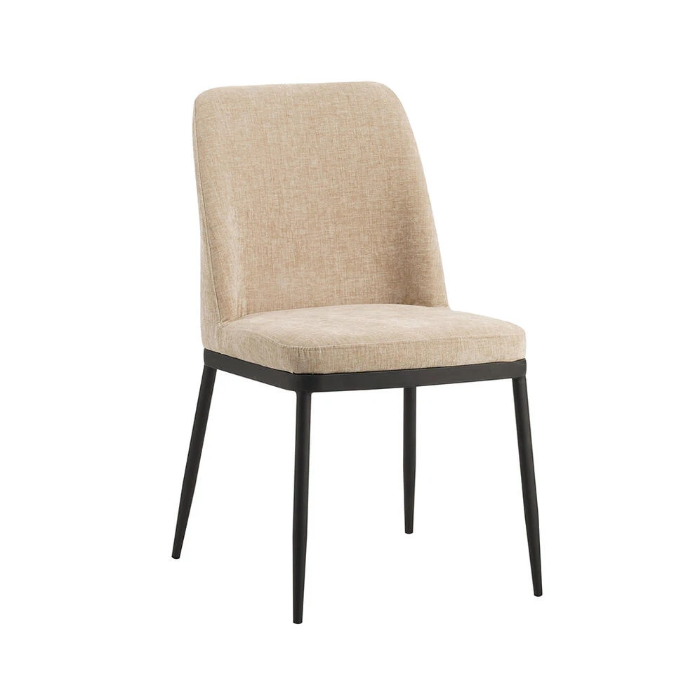 Eetkamerstoel Noli Chenille Beige - Stof - Beige 1 Eetkamerstoel Noli Chenille Beige - Stof - Beige