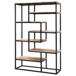 Wandmeubel Kyan - Zwart/naturel - 180x120x40 Cm -Modern Home Shop 10600656 0301