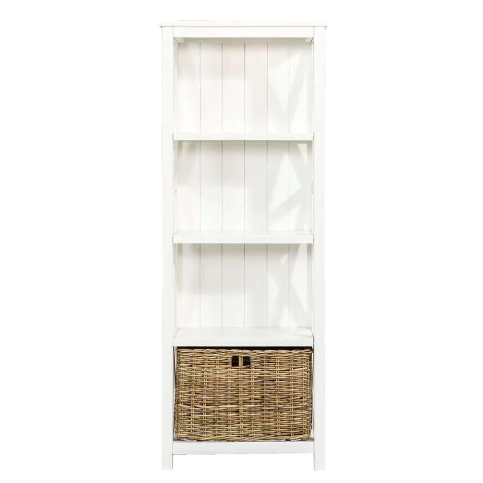 Boekenkast Valerie - Off-white - 160x60x35 Cm 1 Boekenkast Valerie - Off-white - 160x60x35 Cm