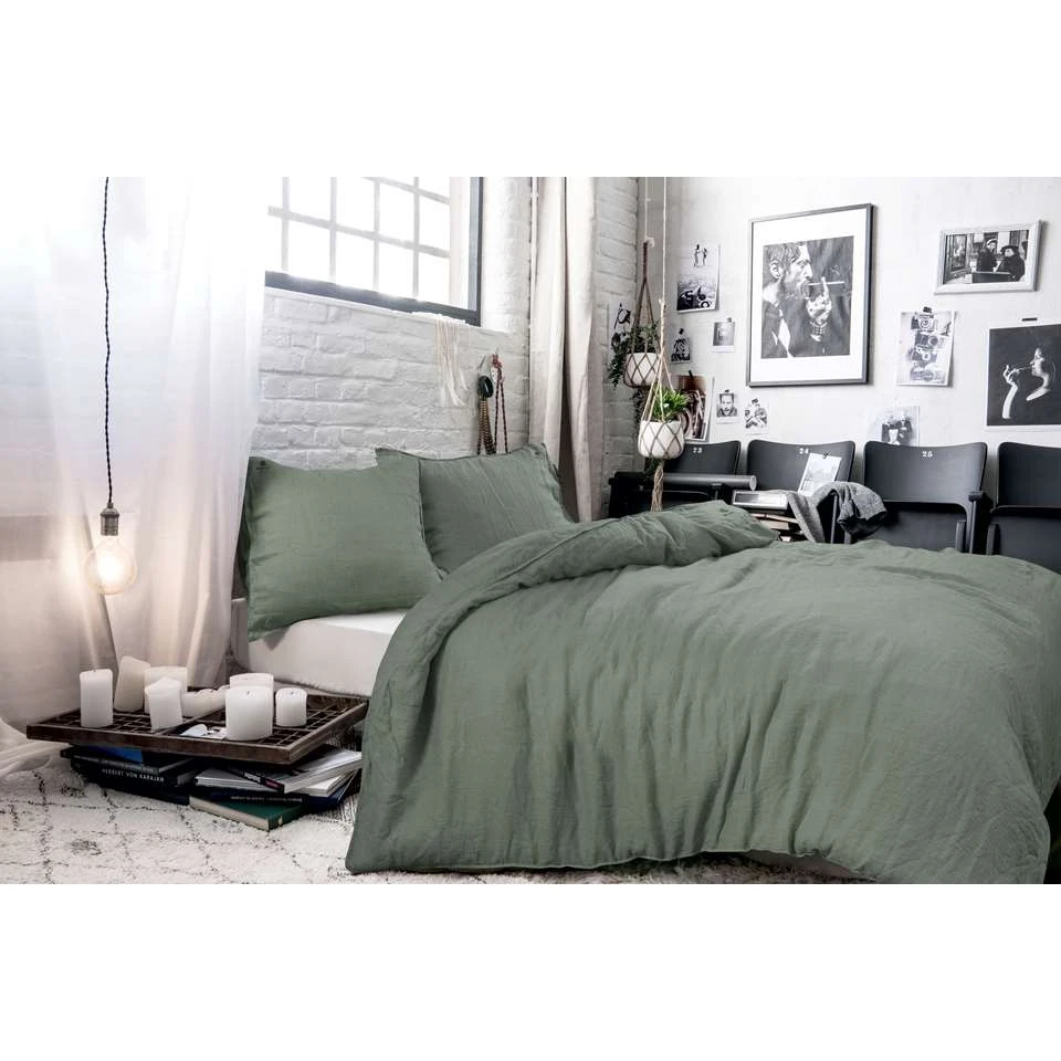 BLCKOUT Alabama - Linnen - Dekbedovertrek - 240x200/220 Cm - Groen 2 BLCKOUT Alabama - Linnen - Dekbedovertrek - 240x200/220 Cm - Groen - Image 2