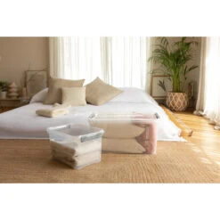 Curver Handy+ Opbergbox - 50L - 3 Stuks - Transparant Met Deksel -Modern Home Shop 1645168536 0102