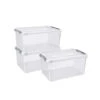 Curver Handy+ Opbergbox - 50L - 3 Stuks - Transparant Met Deksel