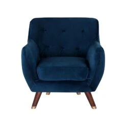 Beliani Fauteuil BODO - Blauw Fluweel -Modern Home Shop 3104db92ac52462a93c2dfffe835315a