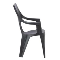 Keter - Stapelstoel Dante Hoge Rug - Donkergrijs - 89x57x57 Cm -Modern Home Shop 50100437 8000