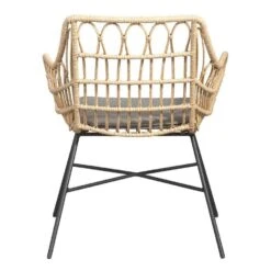 Le Sud Loungestoel Grimaud - Zwart/naturel - 82x70x67 Cm -Modern Home Shop 50105173 0900