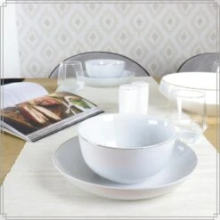 OTIX Soepkommen Set Van 6 Schaaltjes Porselein Wit Met Gouden Rand 13,5 X 6 Cm -Modern Home Shop 58c9cc509c9d4a0aaff95a64c791856f