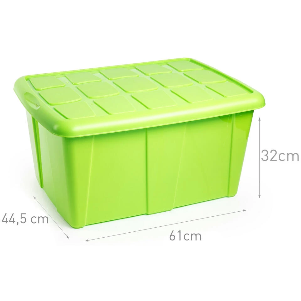 Plasticforte Opbergbox Met Deksel - Limegroen - 60L - Kunststof 2 Plasticforte Opbergbox Met Deksel - Limegroen - 60L - Kunststof - Image 2
