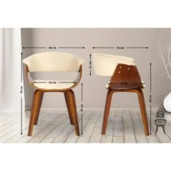 CLP Set Van 2 Bruce Eetkamerstoelen Frame Walnoot Kunstleder Crème -Modern Home Shop ad742c249b8e4966bc5c2a7dbe9e5294