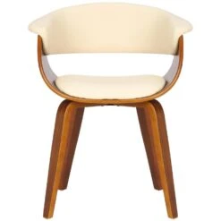 CLP Set Van 2 Bruce Eetkamerstoelen Frame Walnoot Kunstleder Crème -Modern Home Shop c1db050d5f47407098e4317bd665dc13