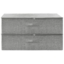 VidaXL Opbergboxen 2 St 70x40x18 Cm Stof Grijs -Modern Home Shop c9e5a798d1cf40f2864289603fd006bd